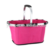 Aluminum frame foldable cheap grocery basket